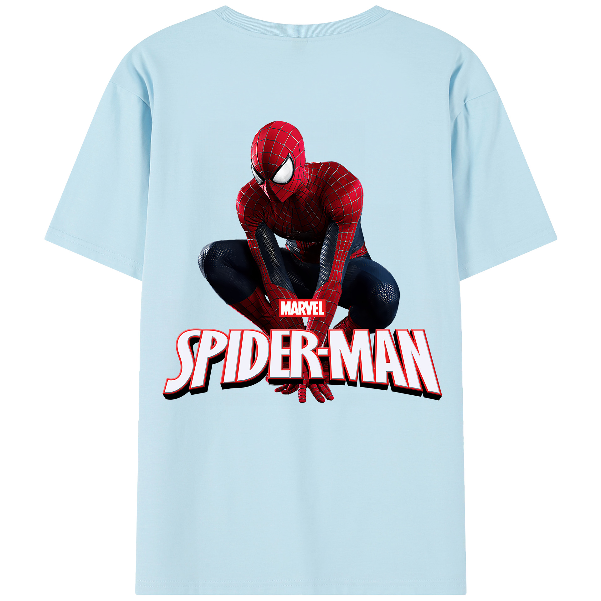 （画像用） Spider Man スパイダーマン 綿100％半袖Tシャツ（背面プリント）